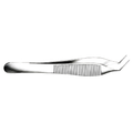 Adson Forceps, 4-3/4", Angled, Serrated, 1 mm tip - Premium Quality