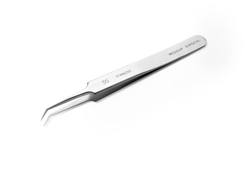 SWISS Jeweler Forceps, Style 5S, 6mm Angled, 4-3/8" (11.2cm)