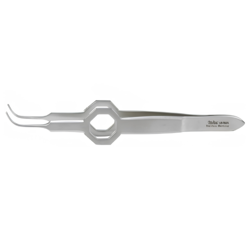 Full Curved Foerster Forceps, Serrated Tips 0.55mm, 3-3/4" (9.5cm)