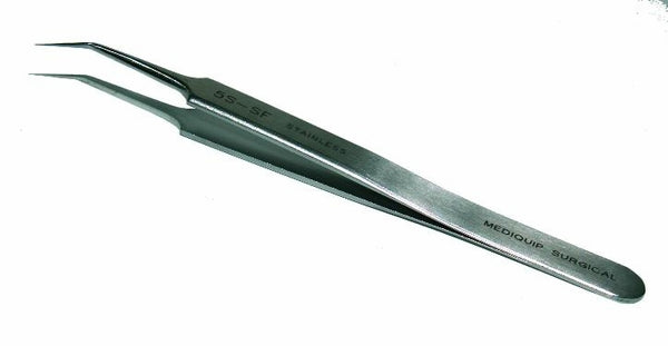SWISS Jeweler Forceps, Style 5S-SF, 7mm Angled, Super Fine, 4-3/8" (11.2cm)