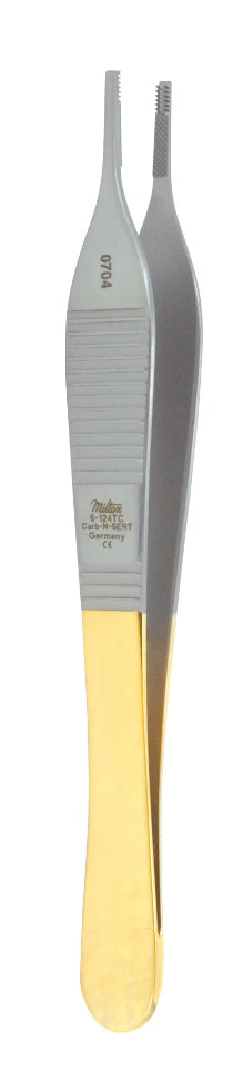 BROWN-ADSON Tissue Forceps 7 X 7 teeth, 4-3/4" (12.1 cm), cross serrated tying platform