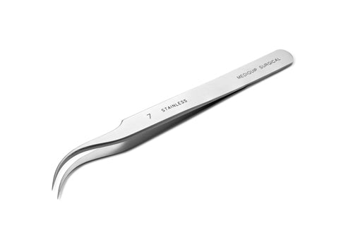 SWISS Jeweler Forceps, Style 7 Curved, 4-3/8" (11.2cm)
