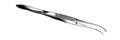 Eye Dressing Forceps, Half Curved, Delicate Pattern, 0.6mm Wide Serrated Tips, 4" (10.2cm)