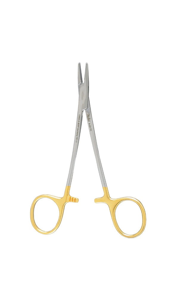 Miltex HALSEY Needle Holder, serrated jaws, 4000 teeth P. Sq. inch