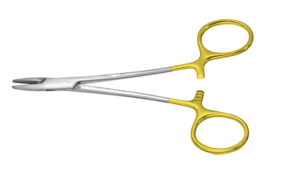 Miltex Halsey Needle Holder Tungsten Carbide, Serrated, 5" (127mm) length