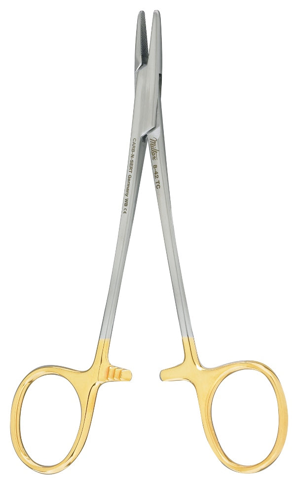 Miltex MAYO-HEGAR Needle Holder 5", serrated jaws, 2600 teeth P. Sq. inch