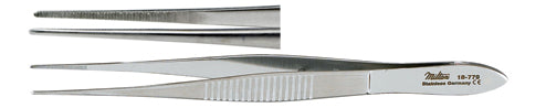 Miltex Eye Dressing Forceps, 4" (10.2 cm), straight, extra delicate patern, 0.5 mm wide serrated tips