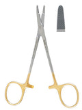 Miltex OLSEN-HEGAR Needle Holder with Suture Scissors, 4-3/4" (12.1 cm), extra delicate, serrated jaws, 4000 teeth P. Sq. inch