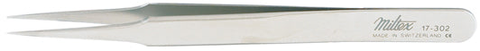 Miltex SWISS Jeweler Forceps, Style 2 Straight, Fine, 4-3/4" (12.1cm)