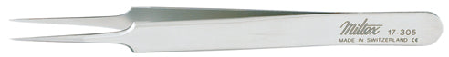 Miltex SWISS Jeweler Forceps, Style 5, Super Fine, 4-3/8" (11.2cm)