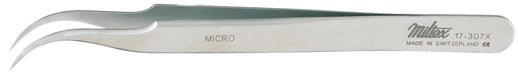 Miltex SWISS Jeweler Forceps, Style 7F Curved, Micro-Fine, 4-1/2" (11.4cm)